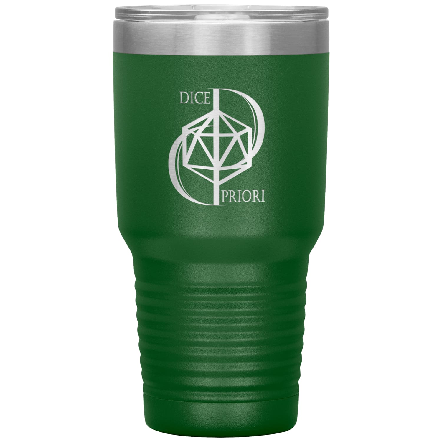 Dice Priori D20 Focus Text Logo 30oz Vacuum Tumbler - Green - Dice Priori