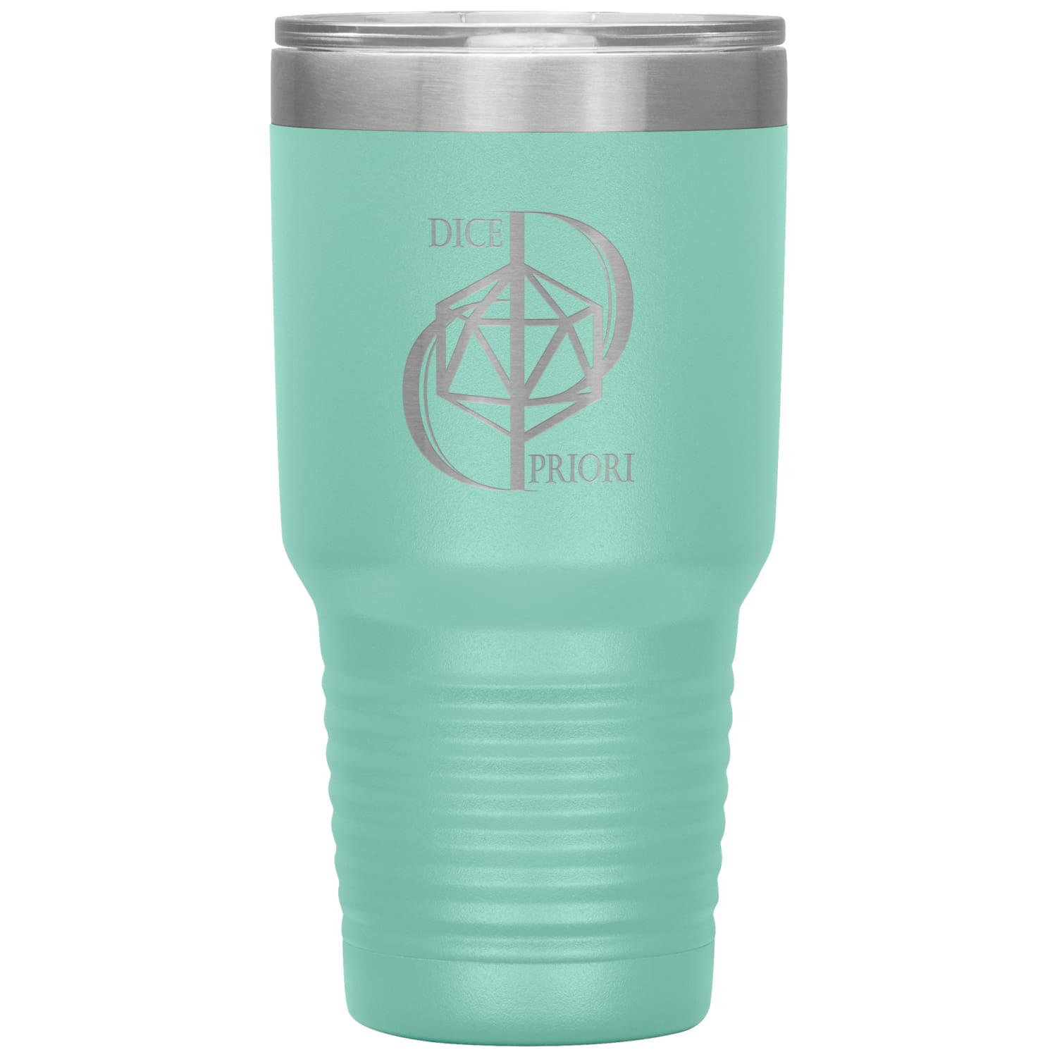 Dice Priori D20 Focus Text Logo 30oz Vacuum Tumbler - Teal - Dice Priori