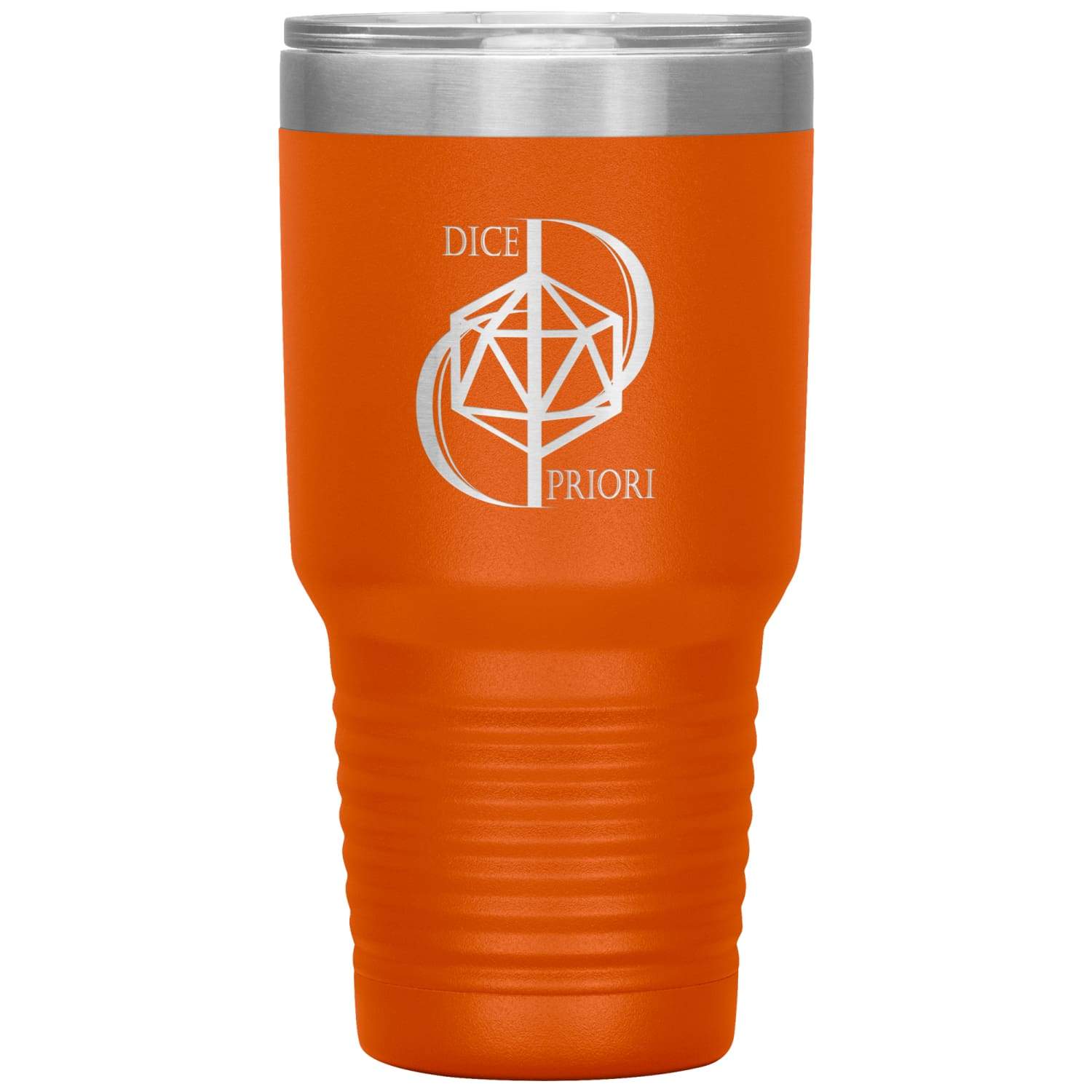 Dice Priori D20 Focus Text Logo 30oz Vacuum Tumbler - Orange - Dice Priori