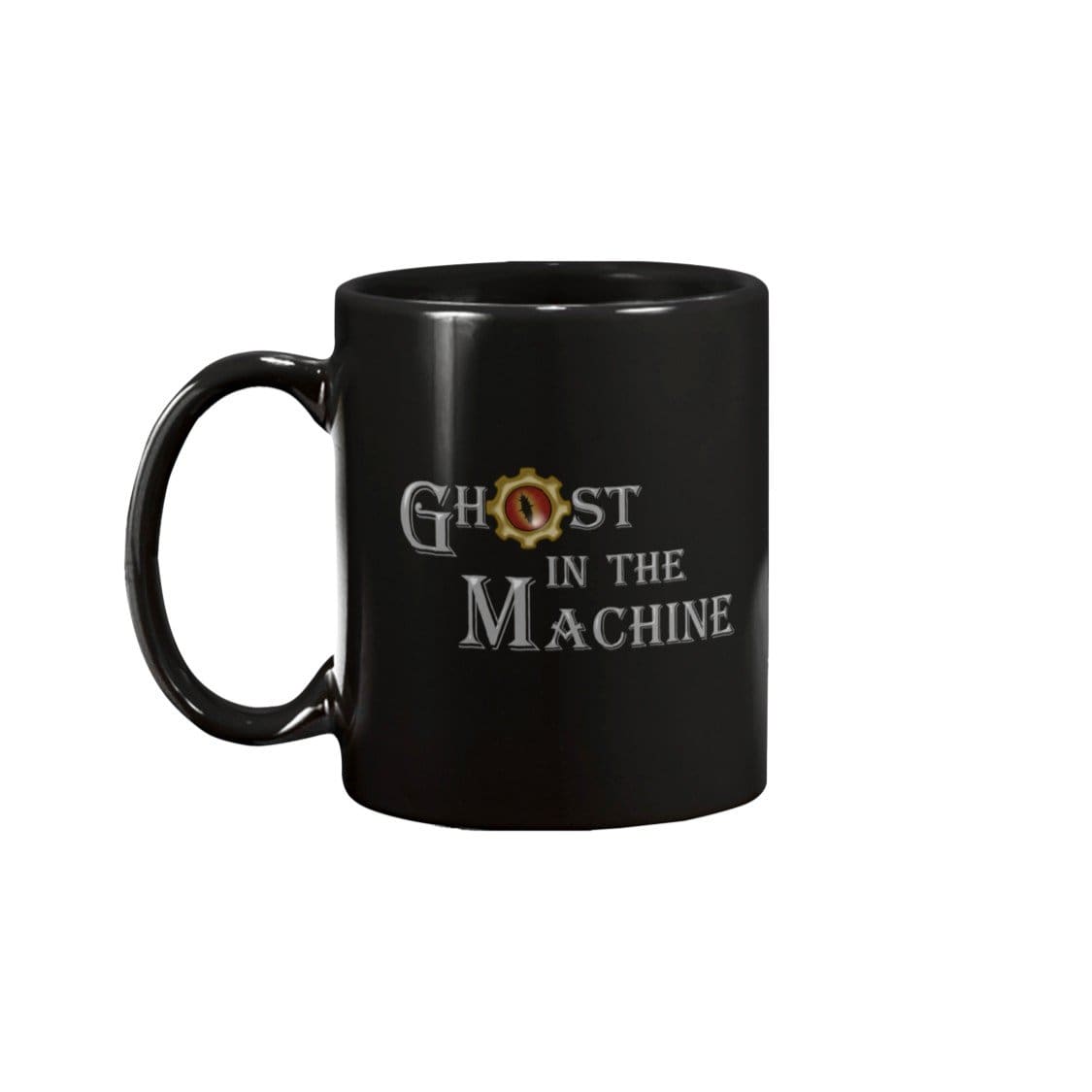Dice Priori Ghost In The Machine Text 11oz Coffee Mug - Black / 11OZ - Dice Priori