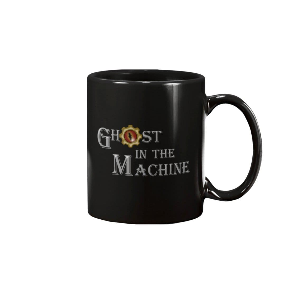 Dice Priori Ghost In The Machine Text 11oz Coffee Mug - Black / 11OZ - Dice Priori
