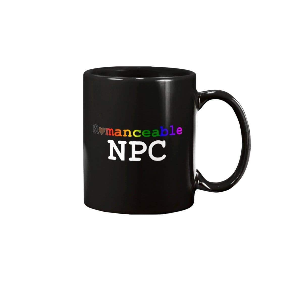 Dice Priori Romancable NPC Rainbow 15oz Coffee Mug - Black / 15OZ - Mugs