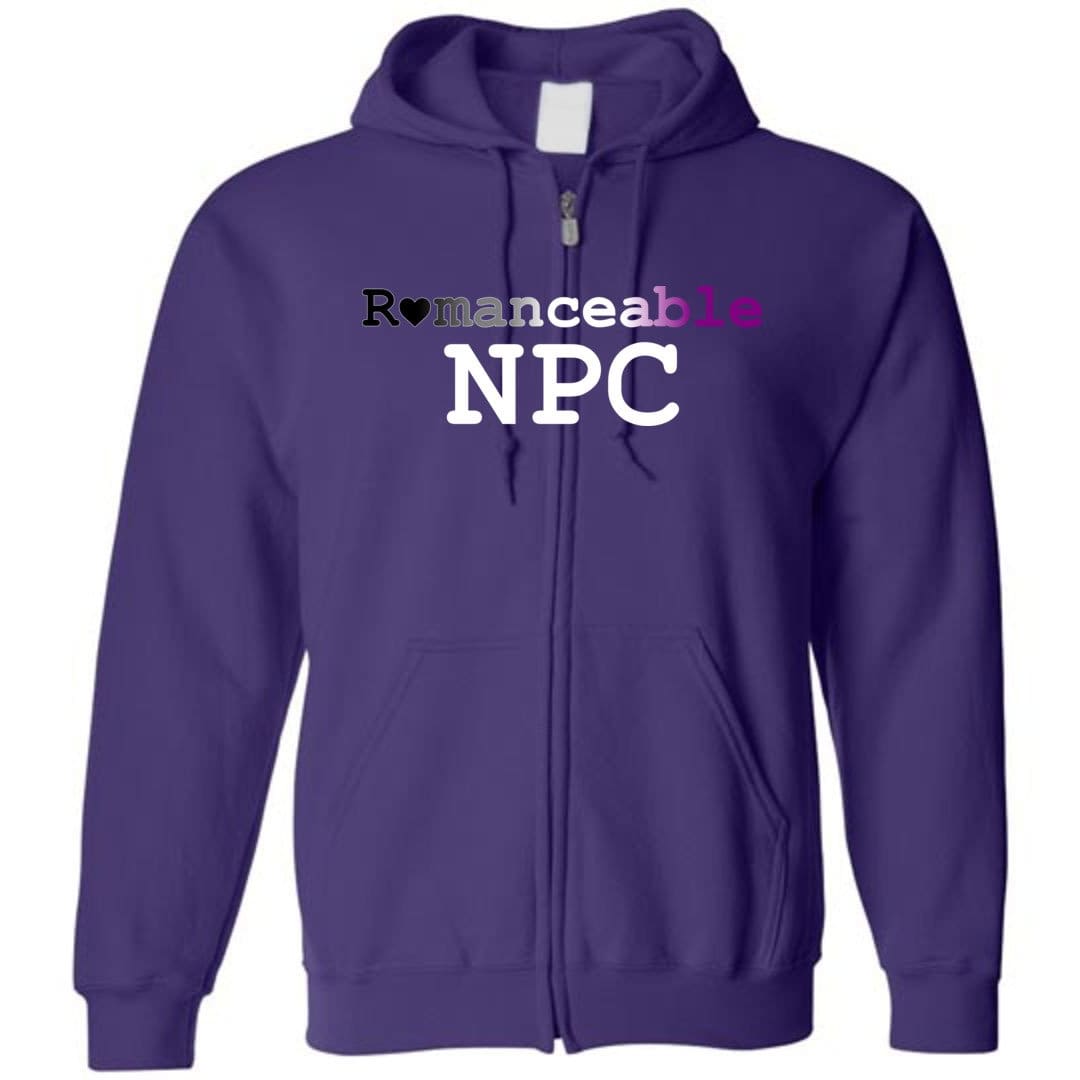 Dice Priori Romanceable NPC Ace Unisex Zip Hoodie - Purple / S
