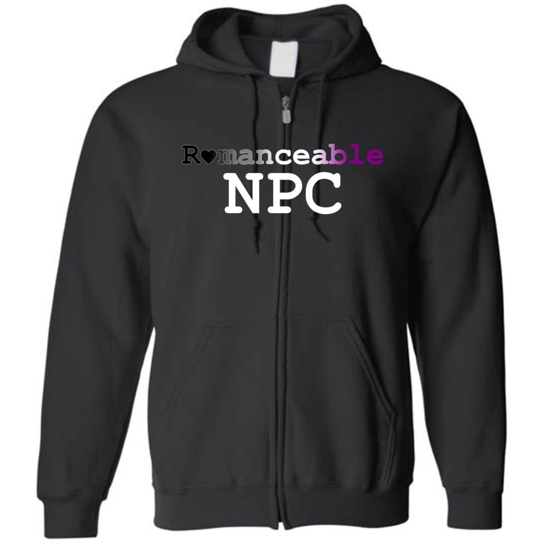 Dice Priori Romanceable NPC Ace Unisex Zip Hoodie - Black / S