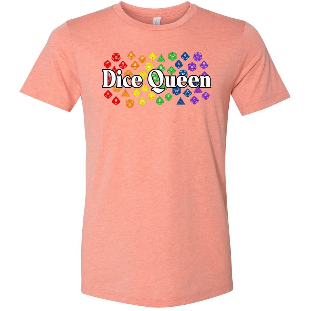 Dice Queen Rainbow Pride TS Unisex Premium Tee - Heather Prism Sunset / XS