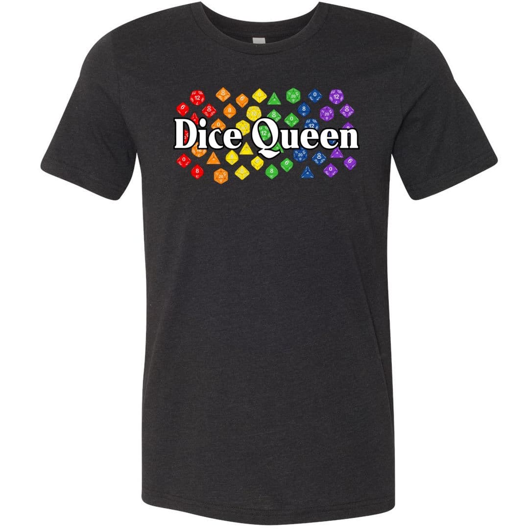 Dice Queen Rainbow Pride TS Unisex Premium Tee - Black Heather / XS