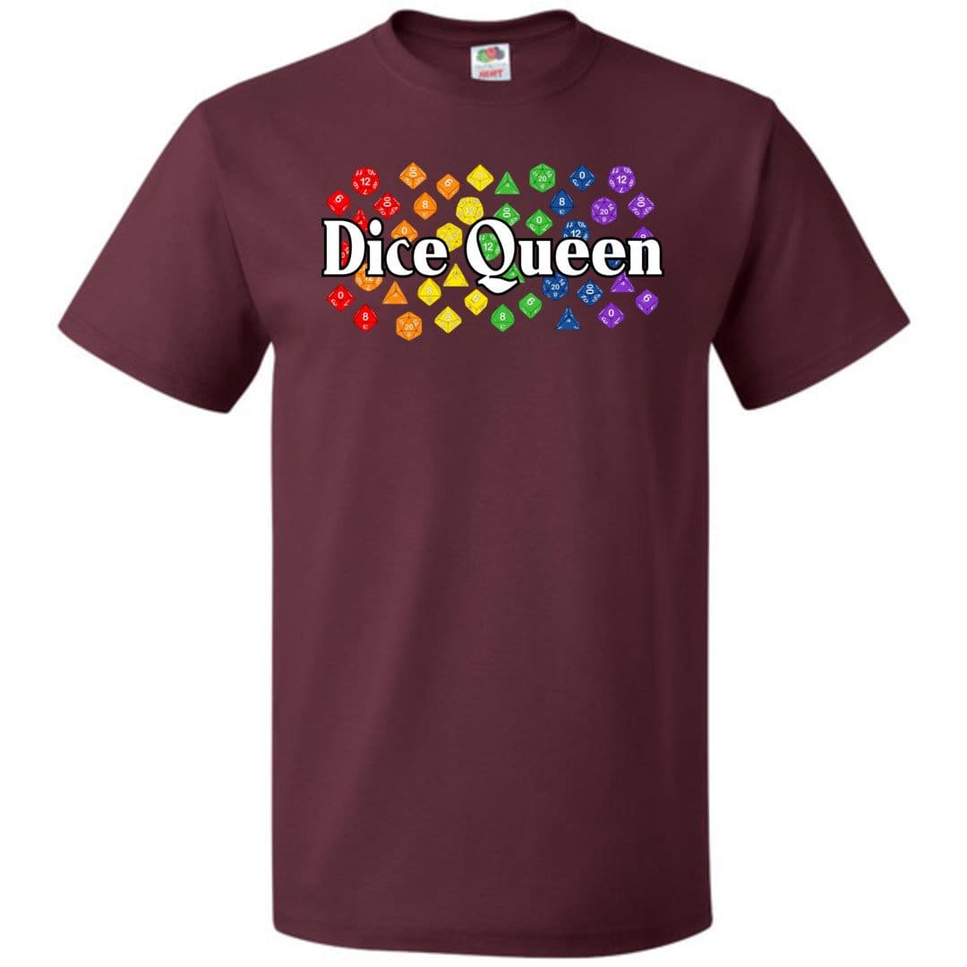 Dice Queen Rainbow Pride Unisex Classic Tee - Maroon / S
