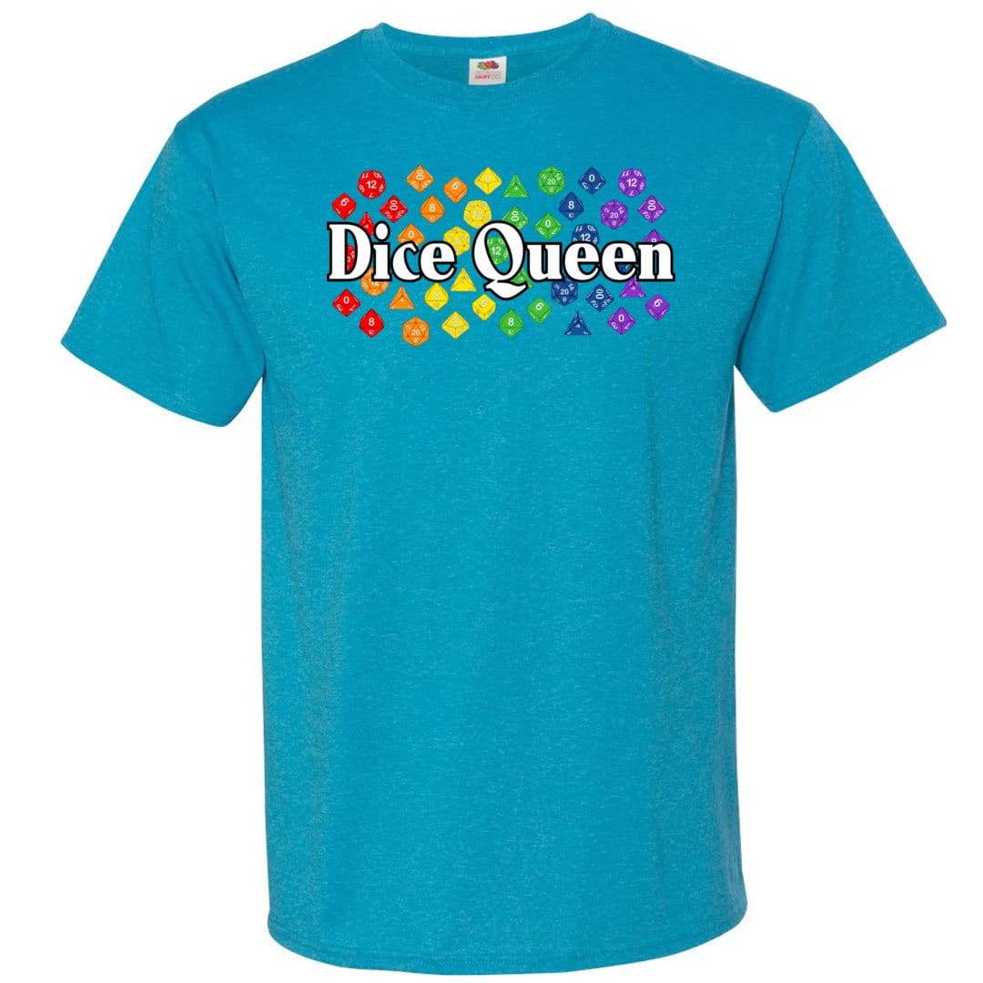 Dice Queen Rainbow Pride Unisex Classic Tee - Turquoise Heather / S