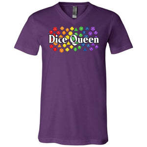 Dice Queen Rainbow Pride Unisex Premium V-Neck Tee - Team Purple / S
