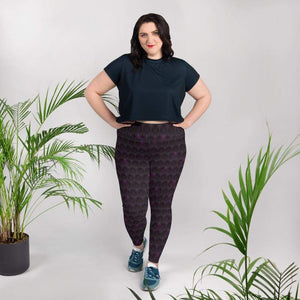 Dragon Scale Black Plus Size Womens Leggings - 2XL