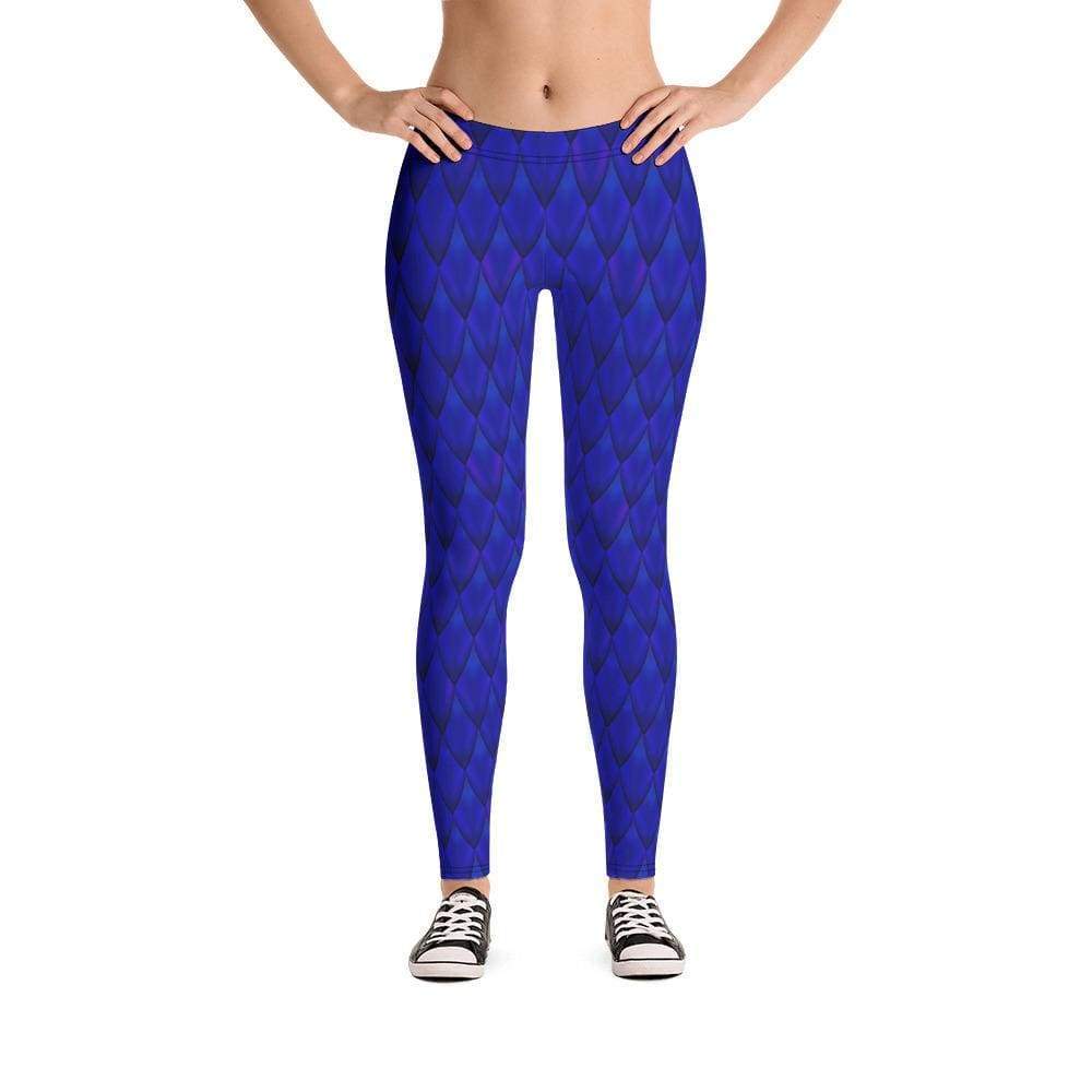 Dragon Scale Leggings - Blue Dragon - All Over Prints