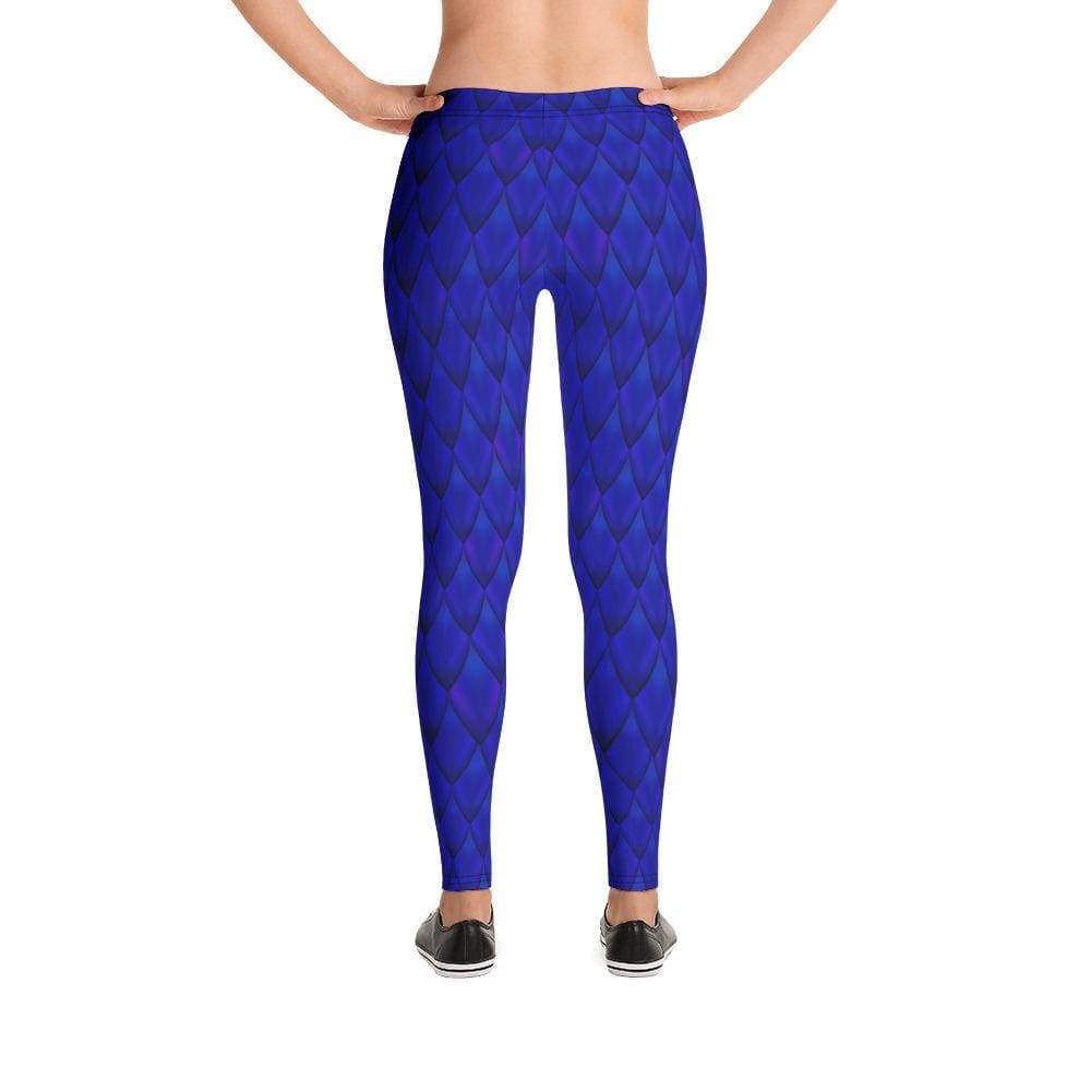 Dragon Scale Leggings - Blue Dragon - XS - All Over Prints