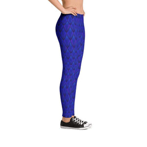 Dragon Scale Leggings - Blue Dragon - All Over Prints
