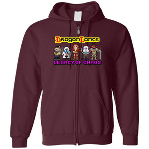 Dragonlance Legacy of Chaos Pixel Art Unisex Zip Hoodie - Maroon / S