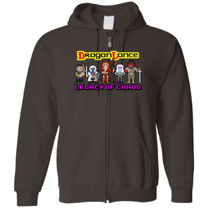 Dragonlance Legacy of Chaos Pixel Art Unisex Zip Hoodie - Dark Chocolate / S