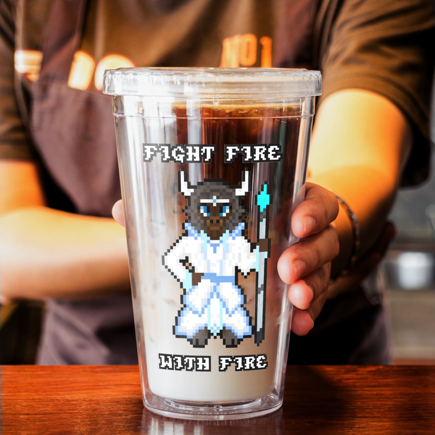 Dragons of Rebirth Aryth Pixel Quote 16oz Acrylic Tumbler - Drinkware