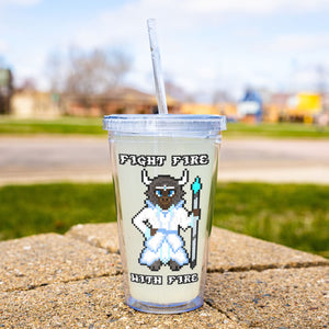 Dragons of Rebirth Aryth Pixel Quote 16oz Acrylic Tumbler - Drinkware