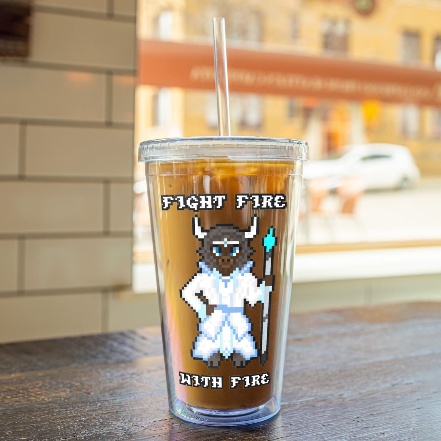 Dragons of Rebirth Aryth Pixel Quote 16oz Acrylic Tumbler - Drinkware