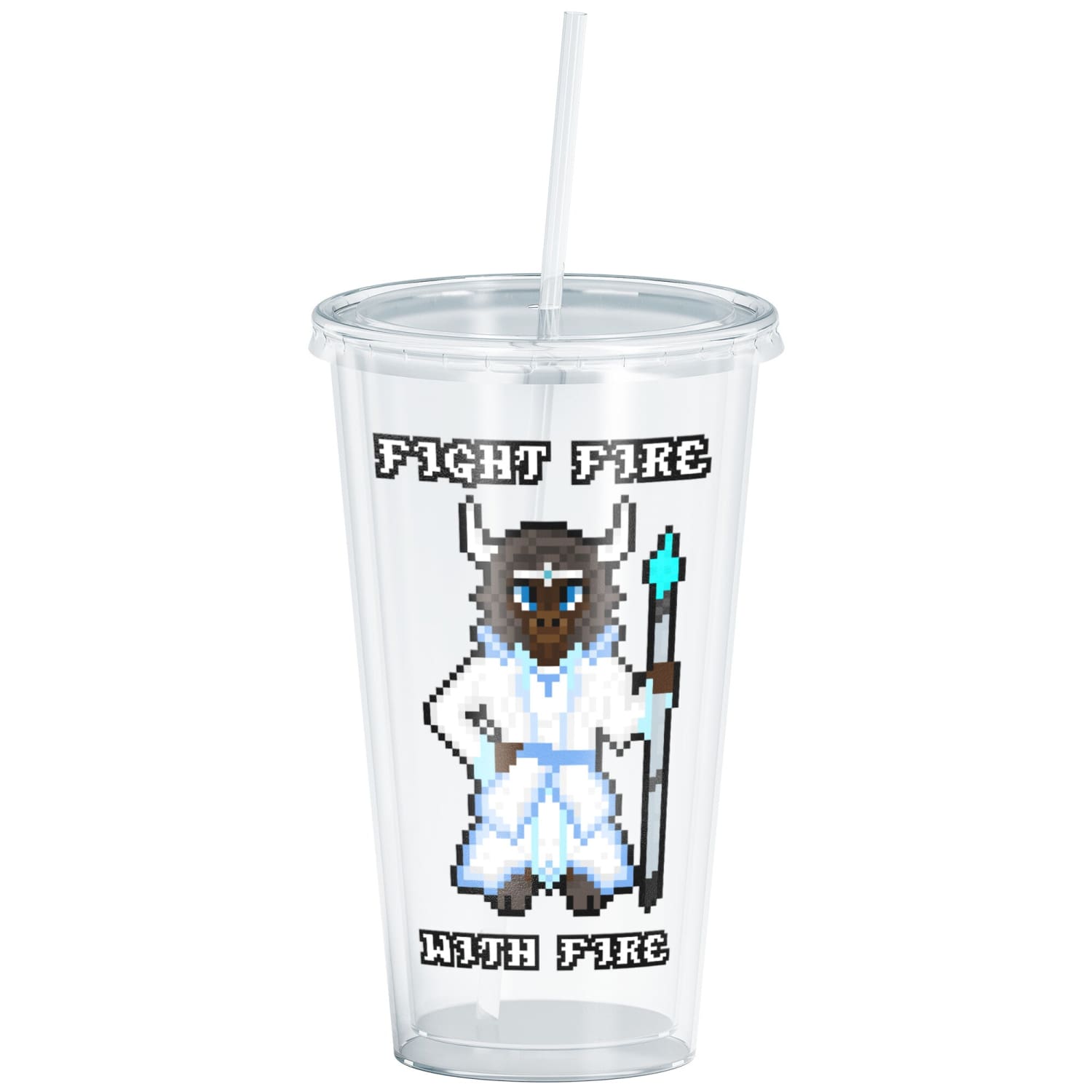 Dragons of Rebirth Aryth Pixel Quote 16oz Acrylic Tumbler - Drinkware
