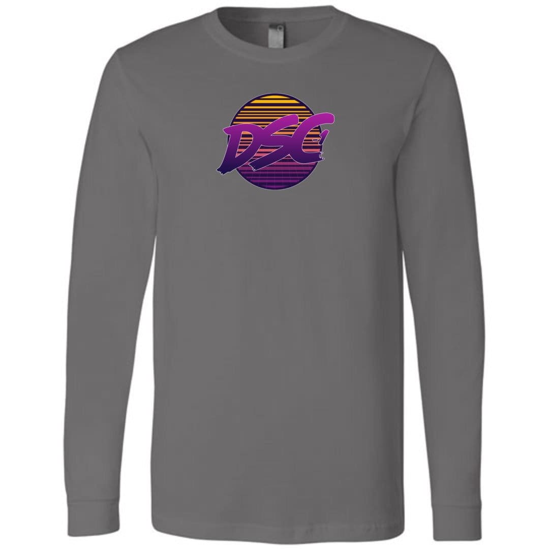 DSC 80’s Logo Unisex Premium Long Sleeve Tee - Asphalt / S