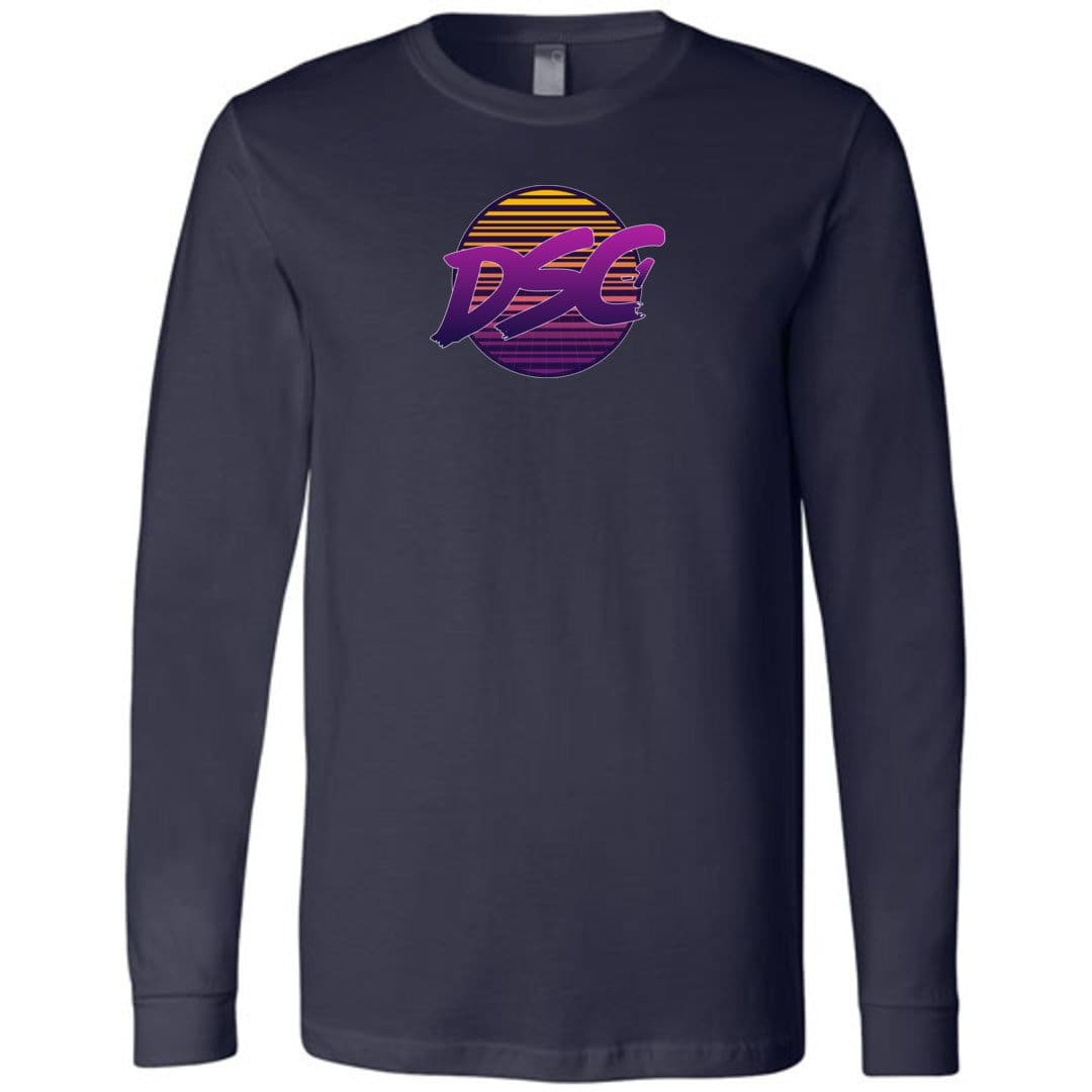 DSC 80’s Logo Unisex Premium Long Sleeve Tee - Navy / S