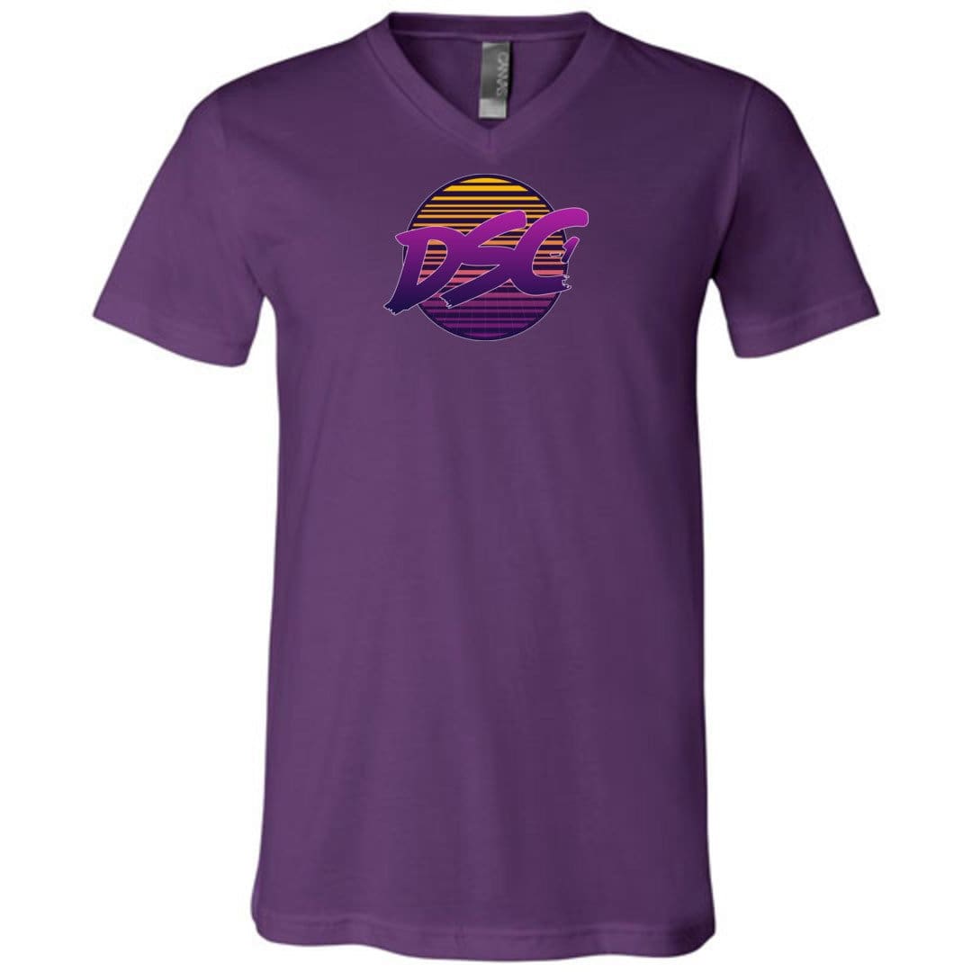 DSC 80’s Logo Unisex Premium V-Neck Tee - Team Purple / S