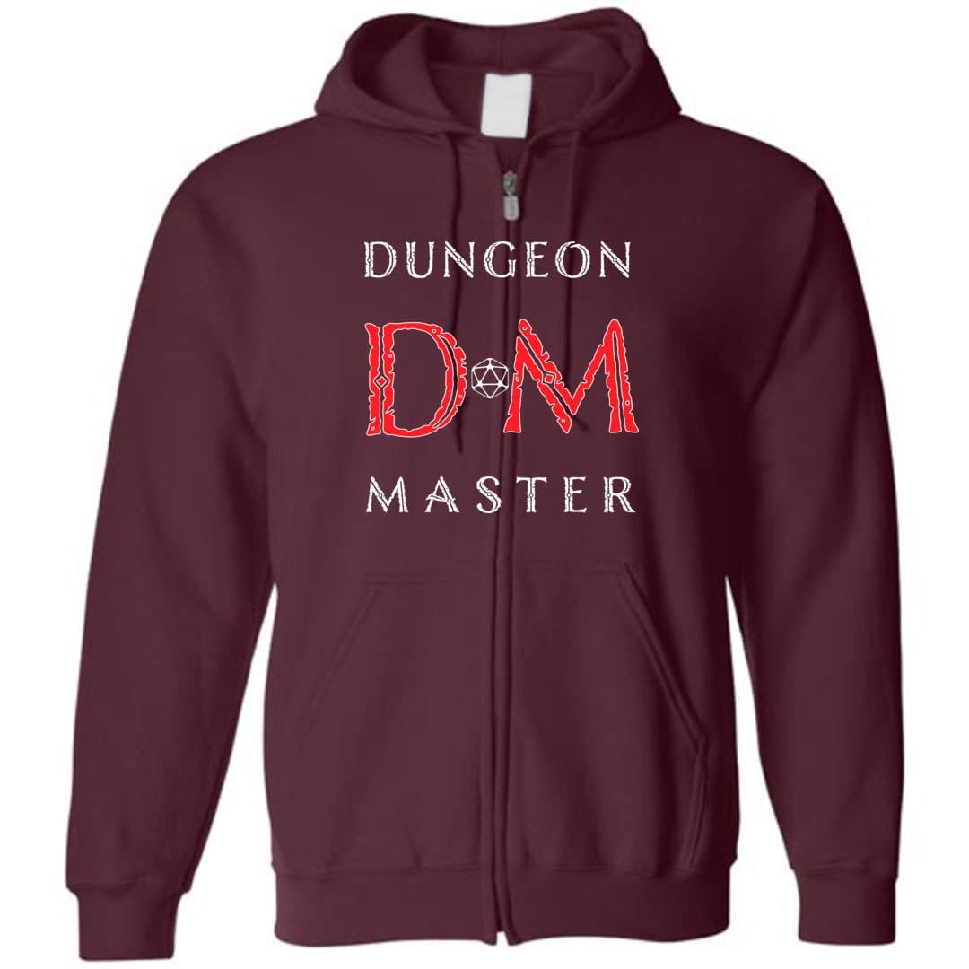 Dungeon Master DM Ancient Unisex Zip Hoodie - Maroon / S