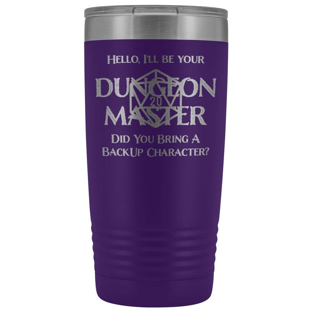 Dungeon Master DM Backup 20oz Vacuum Tumbler - Purple - Tumblers