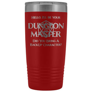 Dungeon Master DM Backup 20oz Vacuum Tumbler - Red - Tumblers