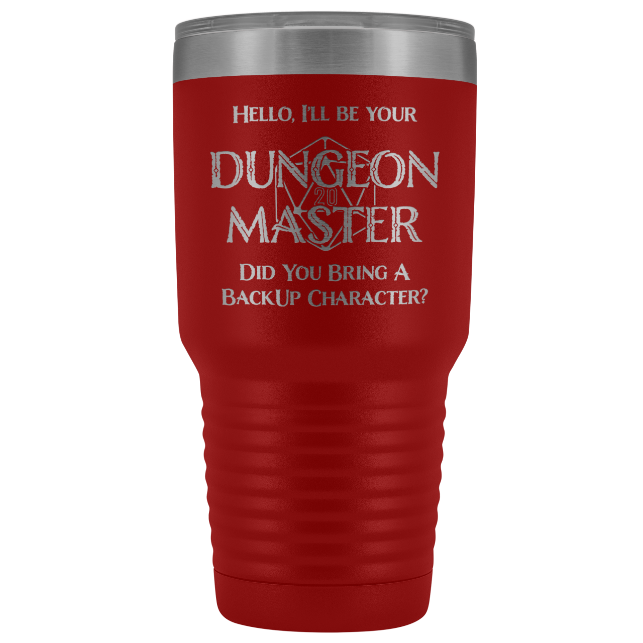 Dungeon Master DM Backup 30oz Vacuum Tumbler - Red - Tumblers