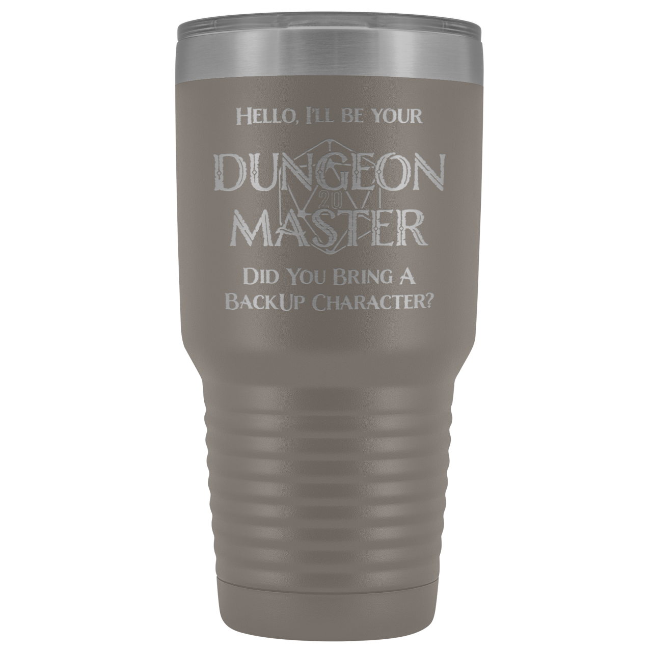 Dungeon Master DM Backup 30oz Vacuum Tumbler - Pewter - Tumblers