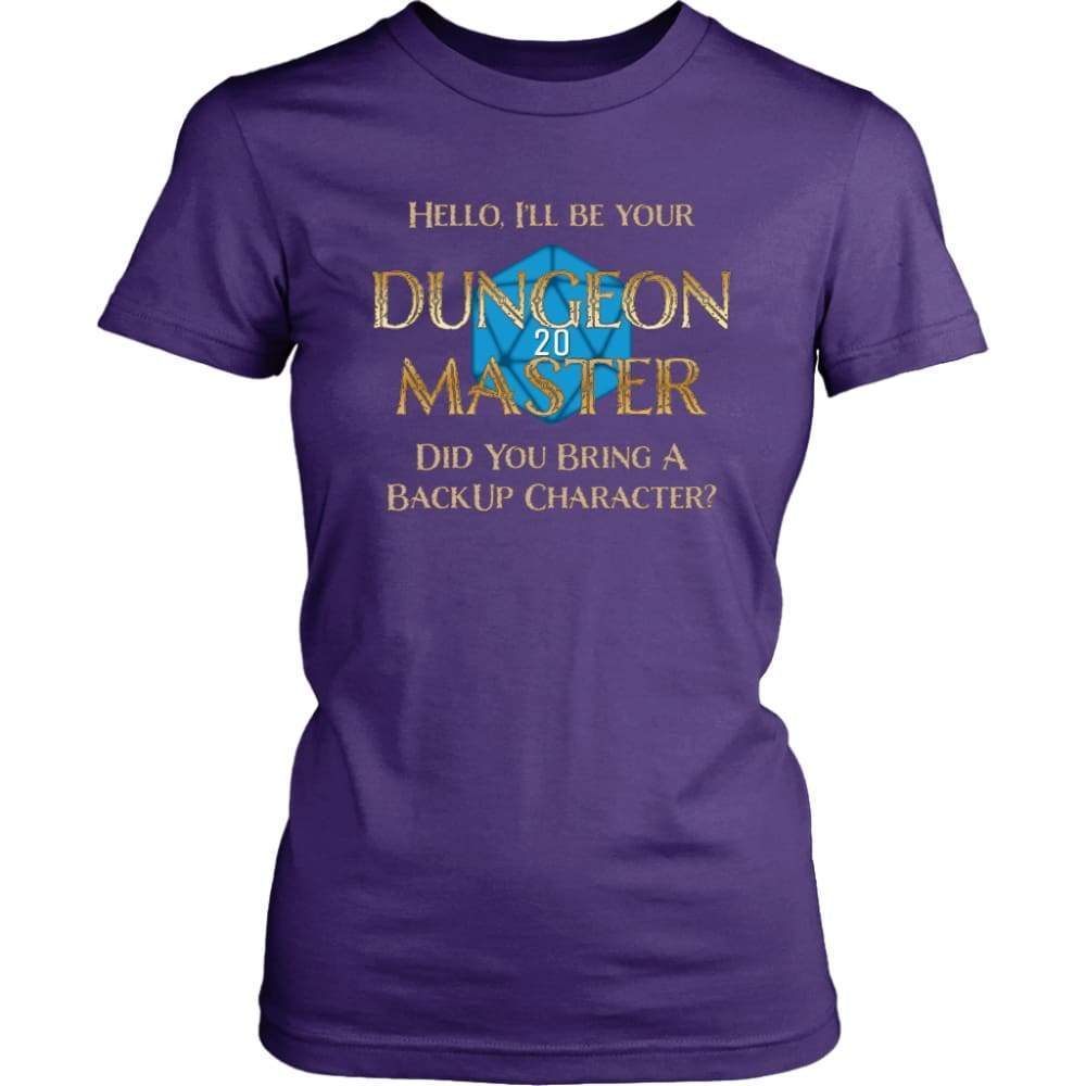 Dungeon Master DM Backup Womens Premium Tee - District Womens Shirt / Purple / XS - T-shirt