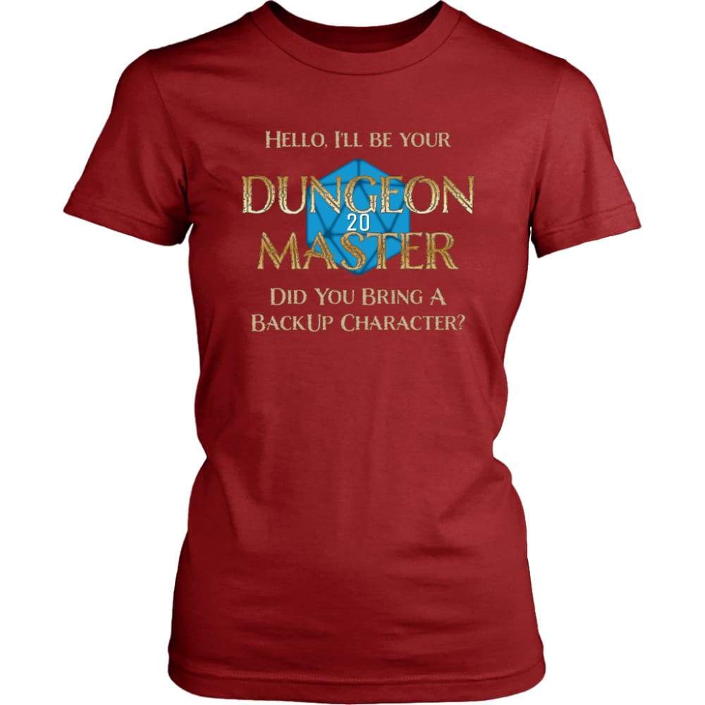 Dungeon Master DM Backup Womens Premium Tee - District Womens Shirt / Red / XS - T-shirt