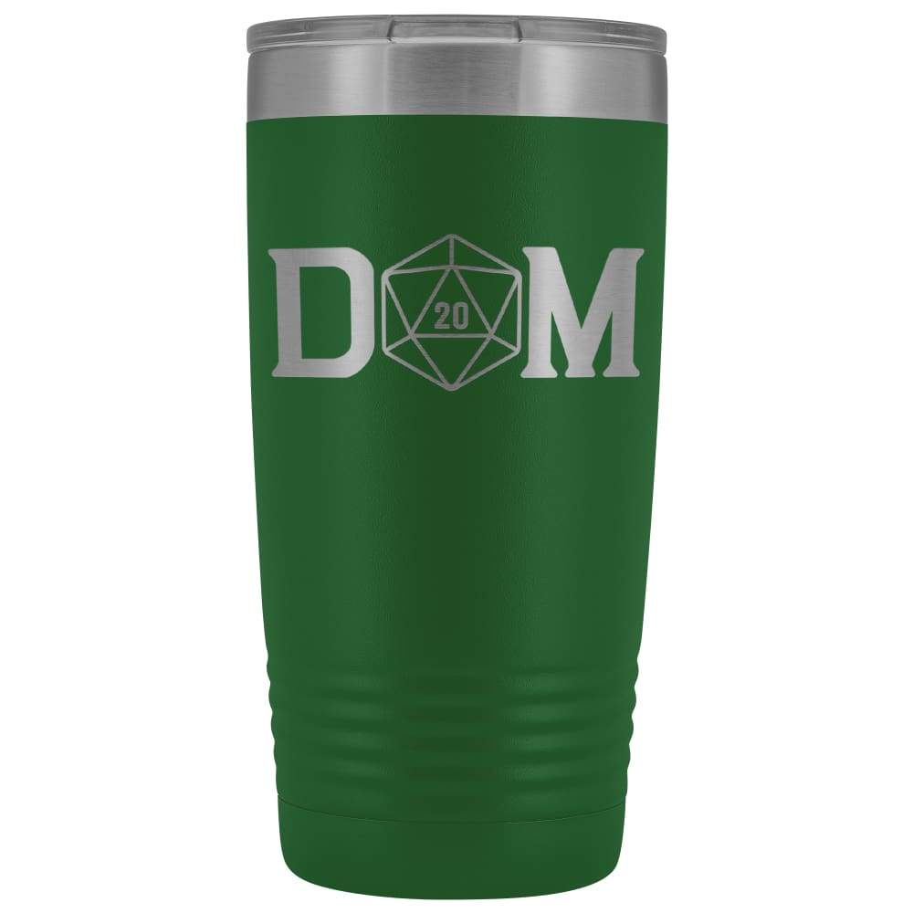 Dungeon Master DM Crit D20 20oz Vacuum Tumbler - Green - Tumblers