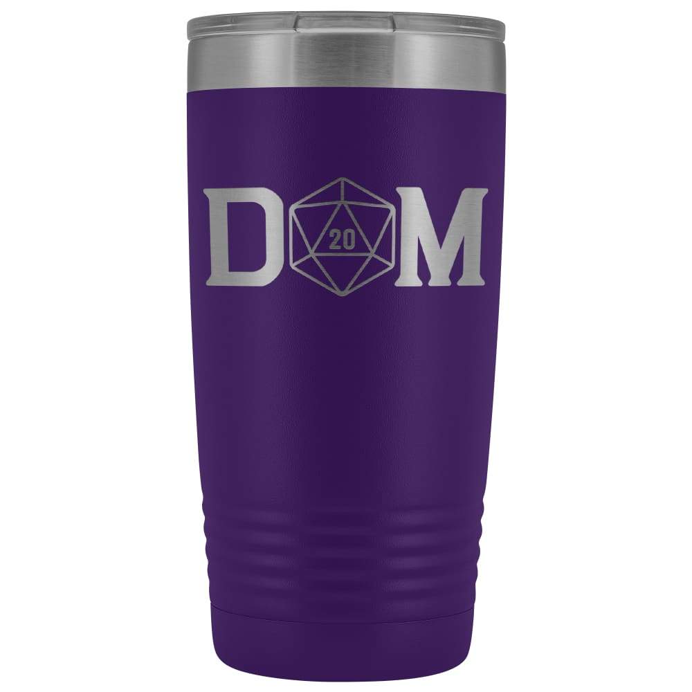 Dungeon Master DM Crit D20 20oz Vacuum Tumbler - Purple - Tumblers