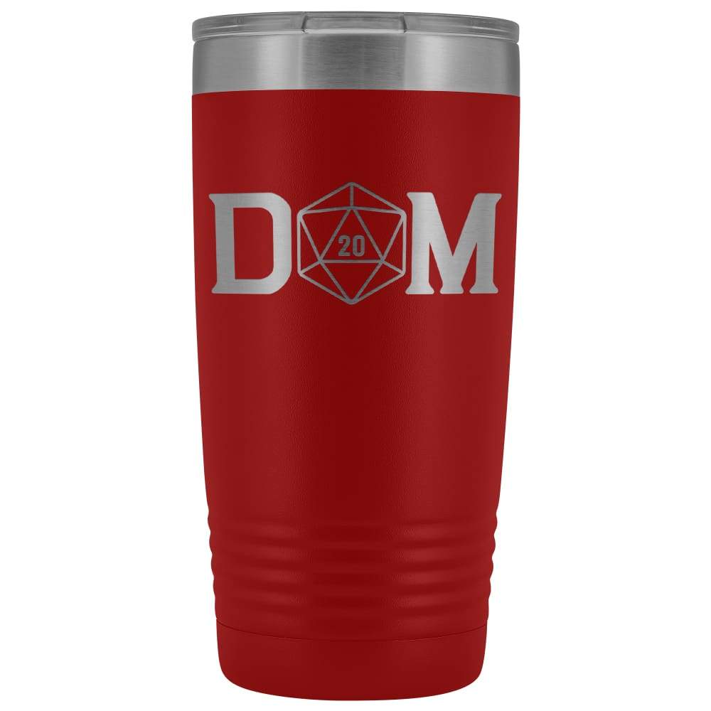 Dungeon Master DM Crit D20 20oz Vacuum Tumbler - Red - Tumblers