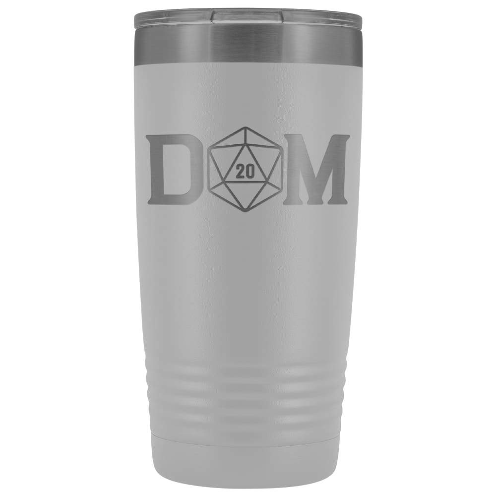 Dungeon Master DM Crit D20 20oz Vacuum Tumbler - White - Tumblers