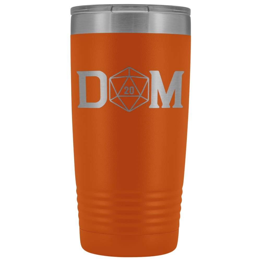 Dungeon Master DM Crit D20 20oz Vacuum Tumbler - Orange - Tumblers