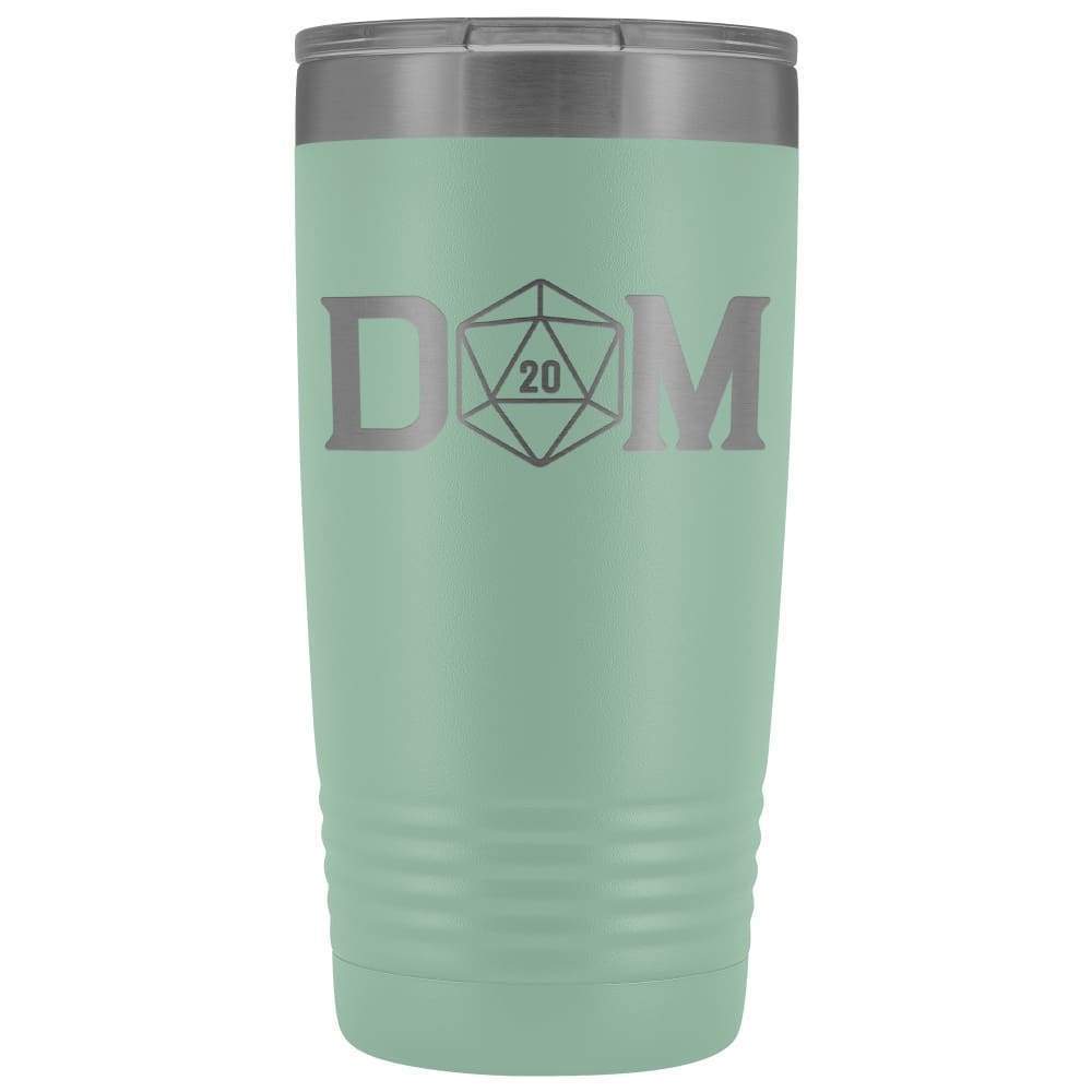 Dungeon Master DM Crit D20 20oz Vacuum Tumbler - Teal - Tumblers