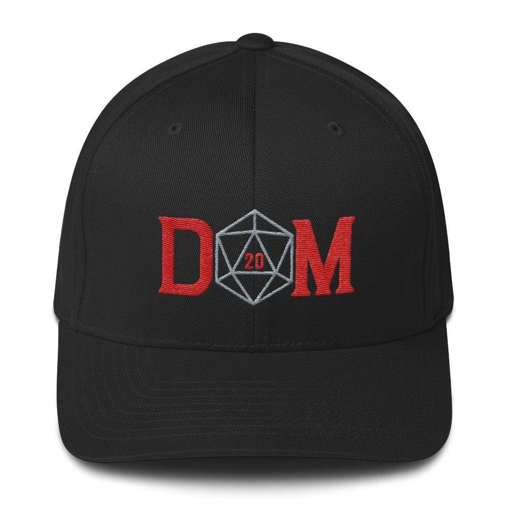 Dungeon Master DM Crit D20 Structured Twill Flexfit Cap - Black / S/M