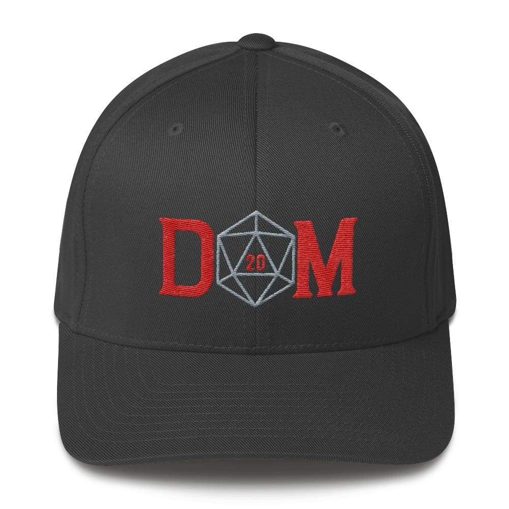 Dungeon Master DM Crit D20 Structured Twill Flexfit Cap - Dark Grey / S/M