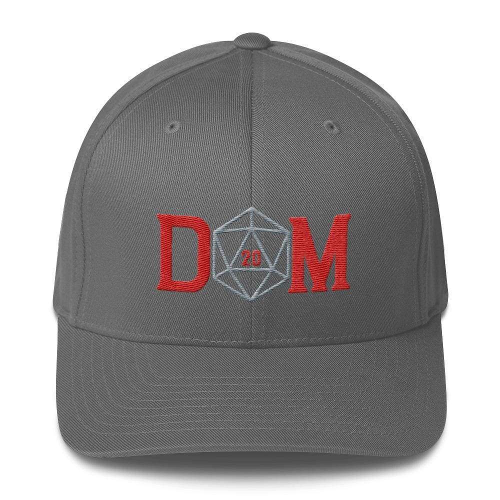 Dungeon Master DM Crit D20 Structured Twill Flexfit Cap - Grey / S/M