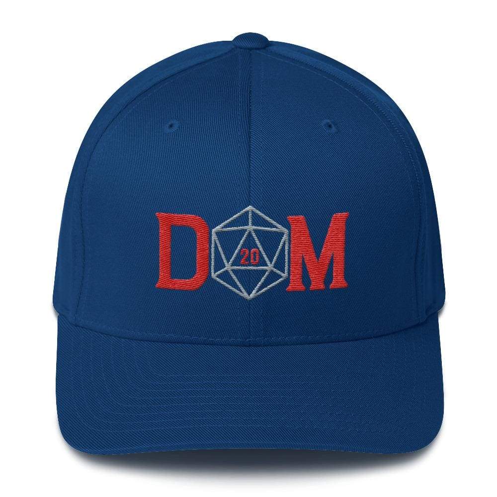 Dungeon Master DM Crit D20 Structured Twill Flexfit Cap - Royal Blue / S/M