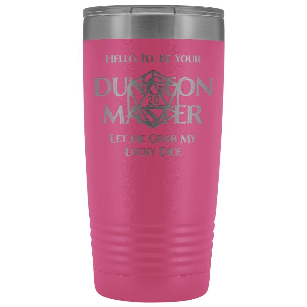 Dungeon Master DM Lucky 20oz Vacuum Tumbler - Pink - Tumblers