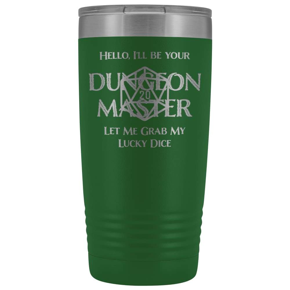 Dungeon Master DM Lucky 20oz Vacuum Tumbler - Green - Tumblers