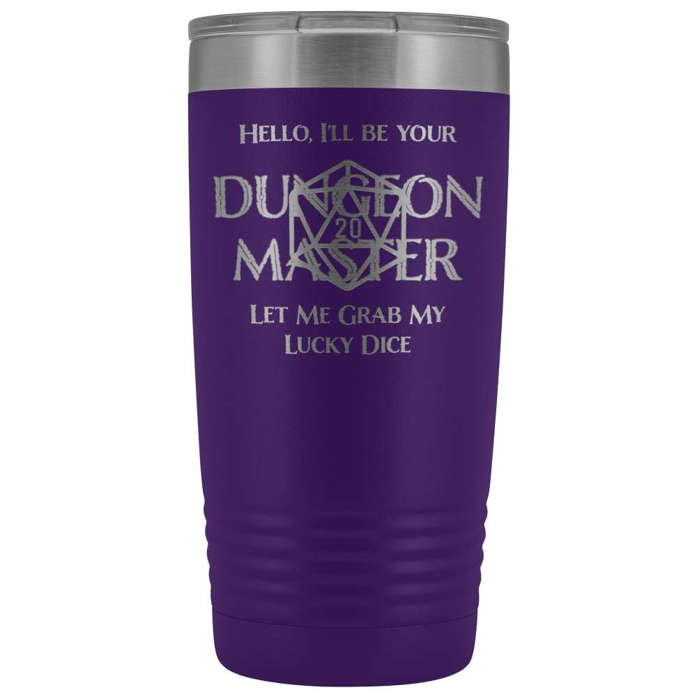 Dungeon Master DM Lucky 20oz Vacuum Tumbler - Purple - Tumblers