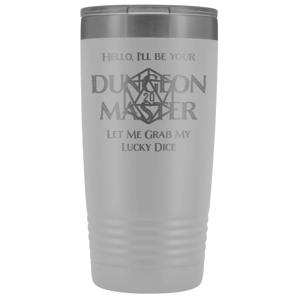 Dungeon Master DM Lucky 20oz Vacuum Tumbler - White - Tumblers