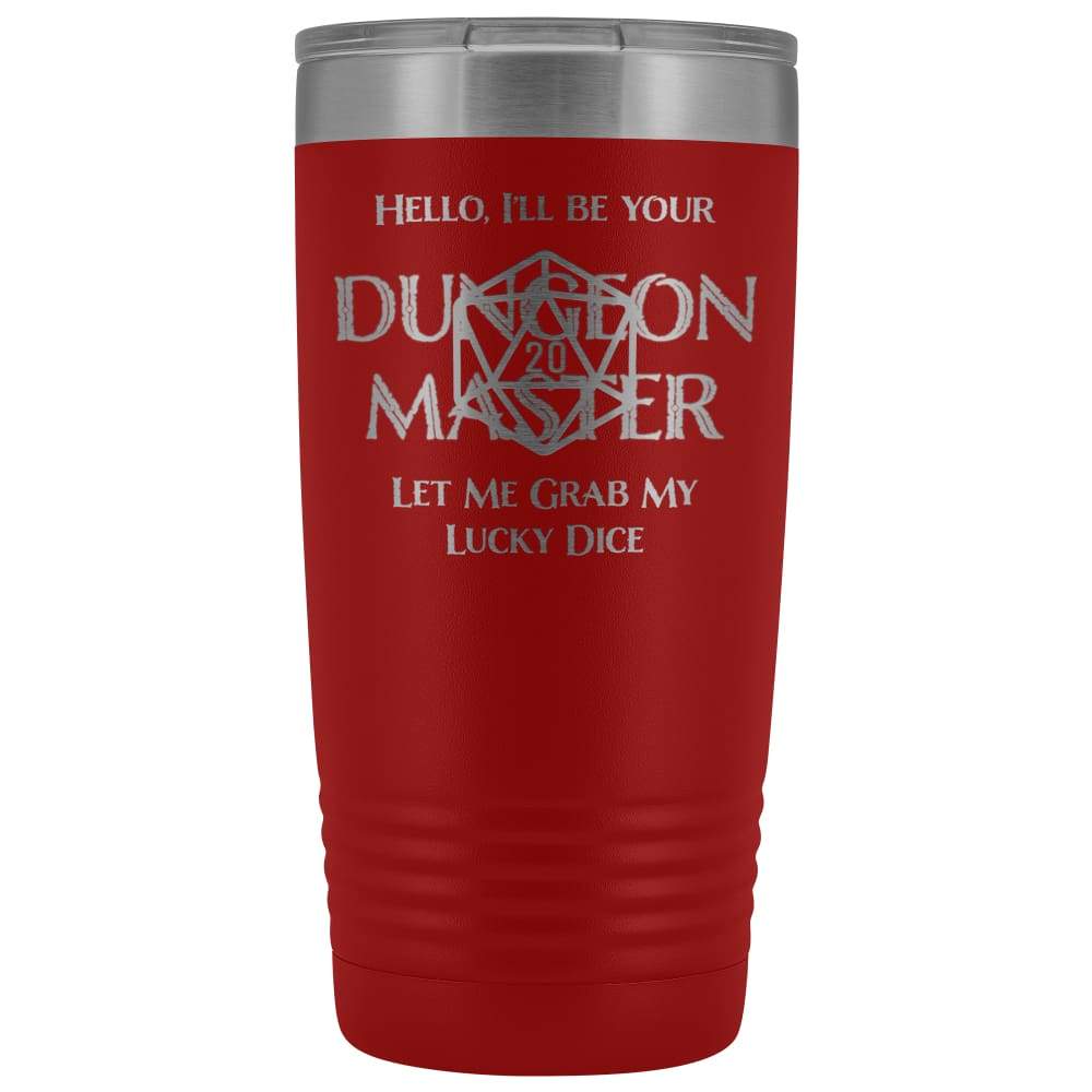 Dungeon Master DM Lucky 20oz Vacuum Tumbler - Red - Tumblers