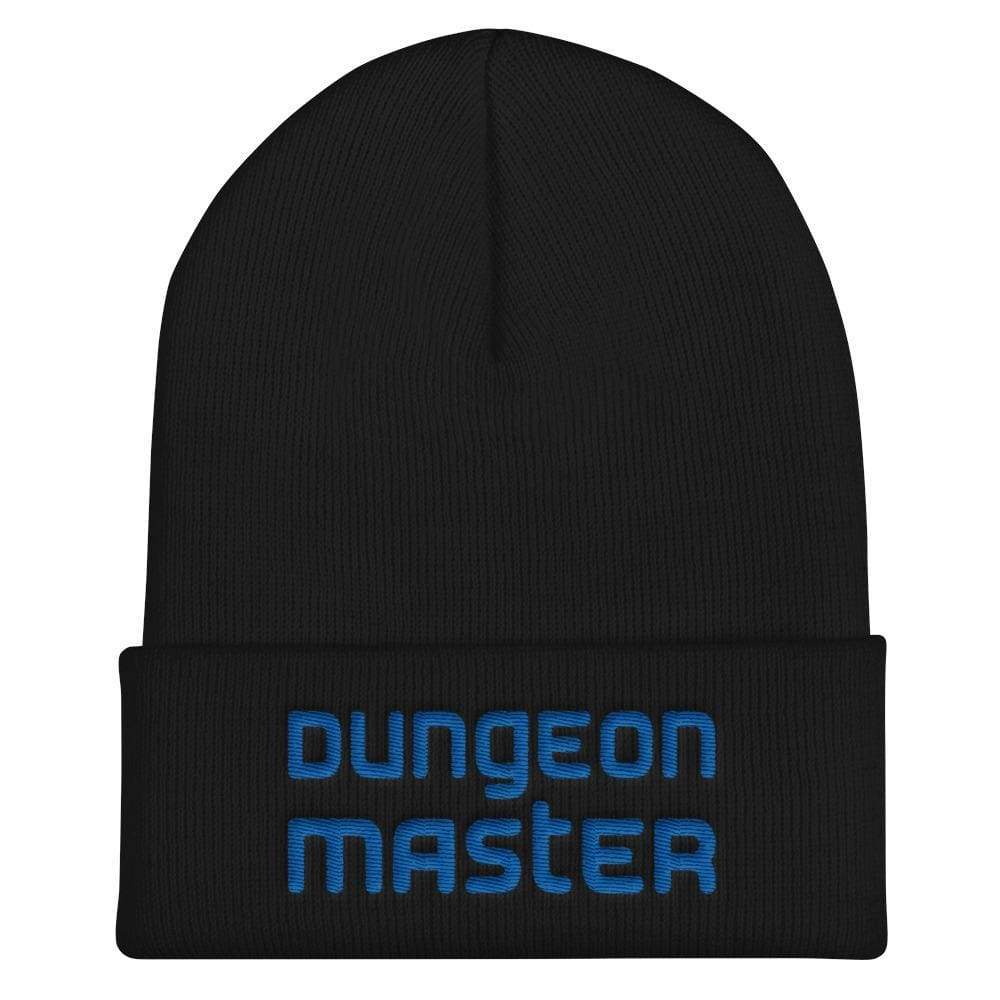 Dungeon Master DM Modern Blue Cuffed Beanie / Tuque - Black