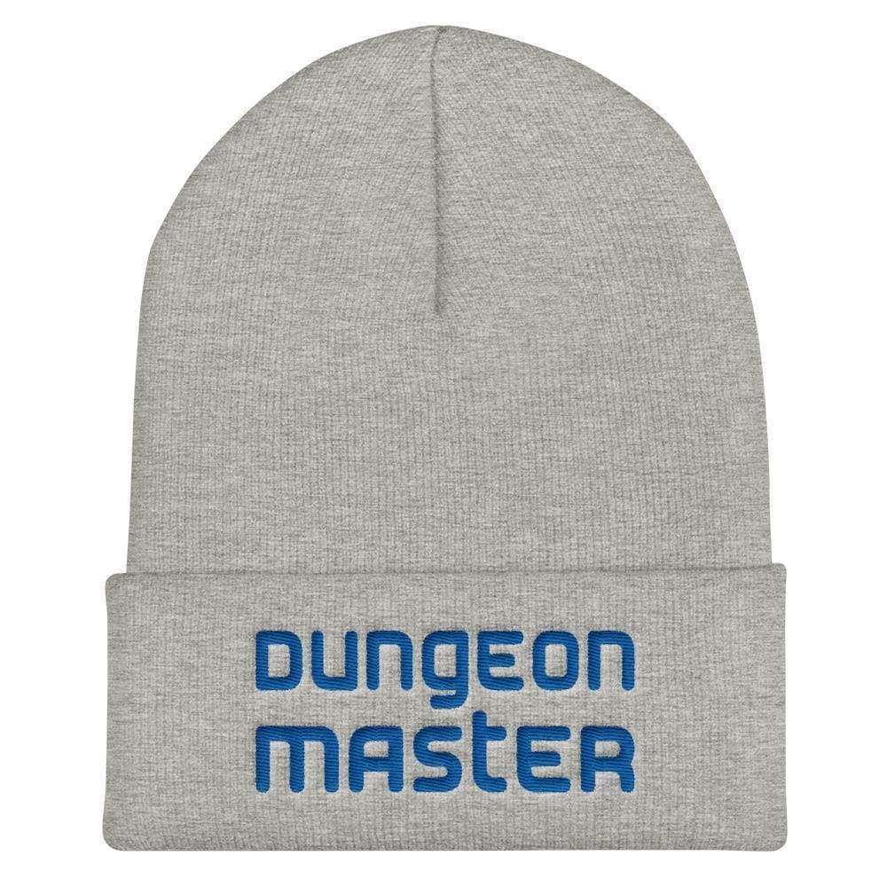 Dungeon Master DM Modern Blue Cuffed Beanie / Tuque - Heather Grey